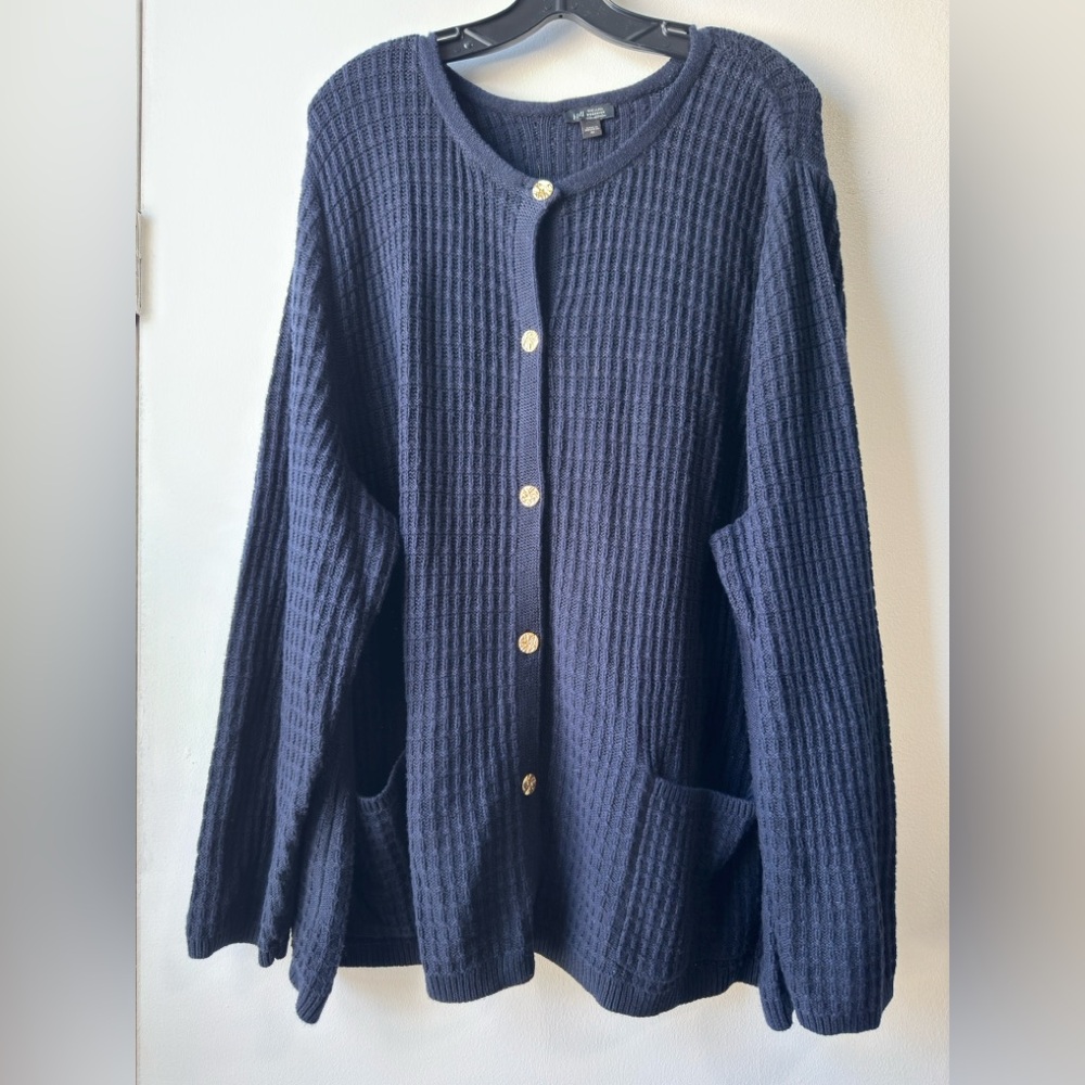 J. Jill Deep Blue Textured Cardigan